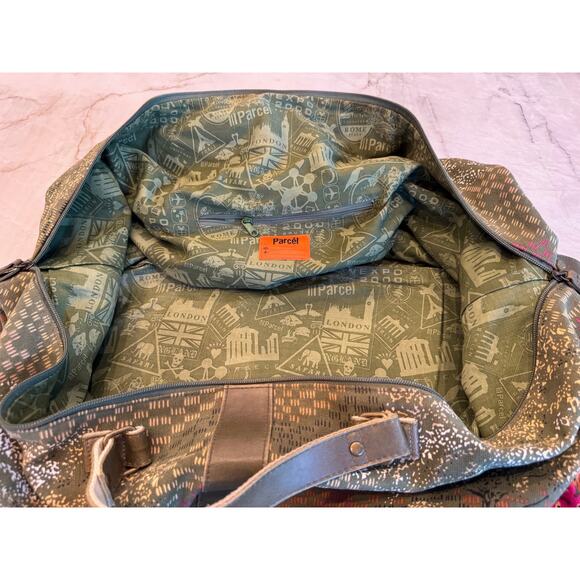 Parcel London Large Canvas Travel Bag Colorful Gardencore Print Adjustable Strap - Picture 5 of 9